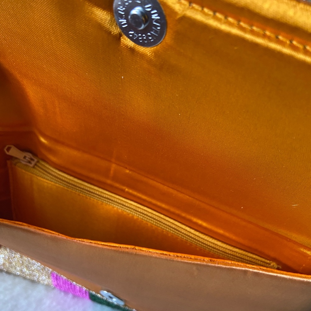 New! Golden Handmade Beaded Clutch - Picture 7 of 7
